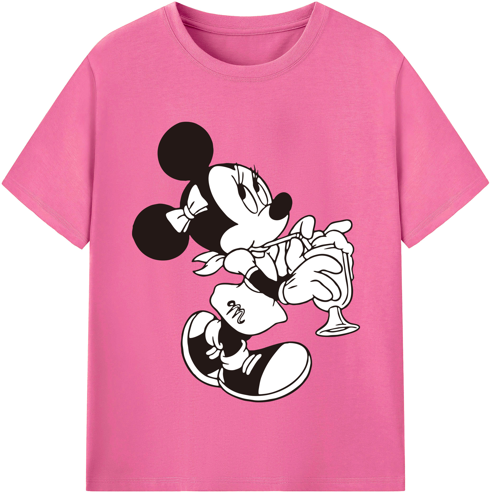（画像用） ミッキーマウス Mickey Mouse レディースカジュアルプリントTシャツ（綿100％）